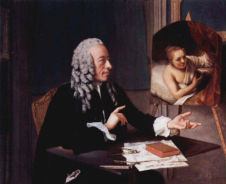 Jean-Etienne Liotard Portrat des Francois Tronchin mit seinem Rembrandt-Gemalde